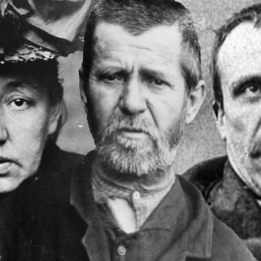 black and white historical montage of three faces